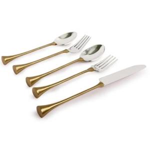 ชุดช้อนส้อมสแตนเลสที่มีด้ามจับชุบทองเหมาะสำหรับงานแต่งงานเครื่องใช้บนโต๊ะอาหารที่หรูหราและใช้รับประทานอาหารในโอกาสพิเศษ - Product Image 1