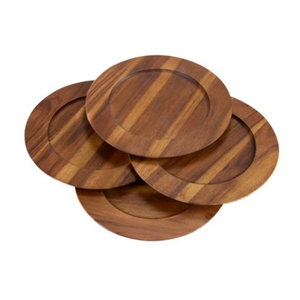 Assiette de service en bois d'acacia, simplement élégante, pour le dîner, la décoration de fête de Noël, en provenance du Vietnam - Product Image 3