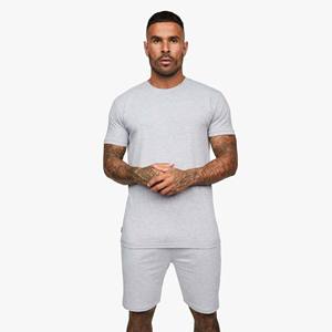 Ensemble t-shirt et Short 100% coton peigné à manches courtes, col ras du cou, gris foncé - Product Image 4