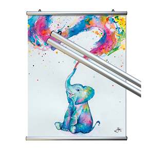 Riel de sujeción de aluminio para carteles de 40 cm, diseño 'Flotante' estampado para ocasiones de cumpleaños, se vende en pares - Product Image 1