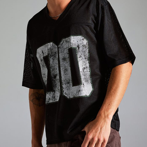 Camiseta de fútbol americano hecha de malla, camisetas de práctica de fútbol americano, sublimación, ropa para adultos, camisetas de malla - Product Image 2