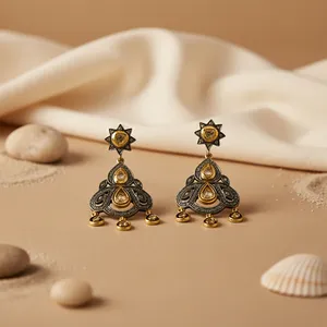 "Chic <b>Gold</b>-Plated Teardrop <b>Dangle</b> <b>Earrings</b> for Women" - Product Image 3