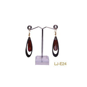 ต่างหูแฟชั่นทำด้วยมือหนังสีน้ำตาลและดำสำหรับผู้หญิงขายดี - Product Image 3