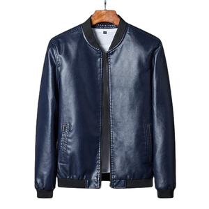 Veste en cuir pour homme de qualité supérieure OEM, automne-hiver, grande taille, mode, couleur unie, fermeture éclair, cuir véritable, veste décontractée pour homme - Product Image 3