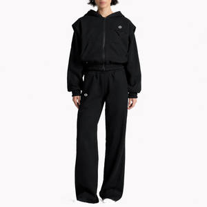 Ensemble sweat à capuche et jogging en molleton épais pour femmes, streetwear, fabrication OEM, fournisseur en gros, ODM - Product Image 2