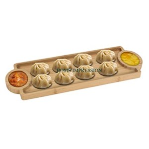 Plato de Madera de Mango Ecológico en Oferta, Plato de Madera Duradero de Gran Tamaño para Servir Aperitivos, Momos, Decoración de Mesa de Comedor Moderna - Product Image 1