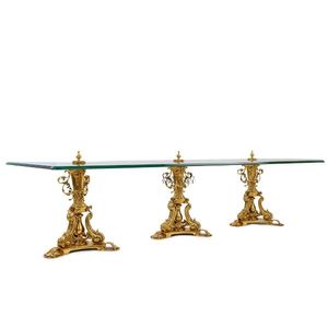 Juego de Mesa Consola Clásico de Lujo en Latón y Vidrio - Product Image 4