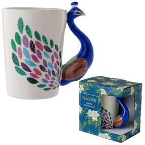 Taza Moderna con Diseño de Pavo Real, Asa 3D, Capacidad de 200ml/400ml, Antiderrames, Apta para Microondas, Estilo Nórdico, para Espresso, Regalos Empresariales - Product Image 1
