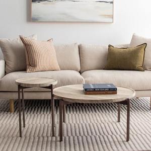 Mesa Auxiliar de Madera con Base de Hierro y Superficie de Madera para Café - Product Image 3