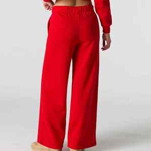 Pantalones Deportivos de Invierno de Algodón Grueso Ecológico con Estampado de Transferencia de Calor Personalizado de Alta Calidad, Corte Recto Regular con Cordón - Product Image 2