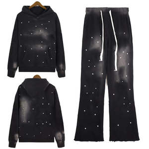 Venta al por mayor 2026: Chándal de moda urbana personalizable con pedrería, unisex, el más vendido, servicio OEM, invierno, 100% algodón polar - Product Image 1