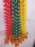 100 Buah Pom Pom Gantung dengan Lonceng, Hiasan Pernikahan Haldi Mehandi Sangeet, Dekorasi Pesta, Latar Belakang, Dekorasi Rumah
