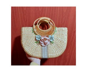 Sacs durables faits à la main de jacinthe d'eau du Vietnam de bonne qualité/sacs à main de femmes/sac de plage de paille - Product Image 1