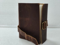 Journal portable aspect cuir antique sur mesure fermoir en laiton sangle de cravate fabriqué à la main Vintage cahier écriture croquis cadeau