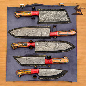 Customizable Damascus Steel Chef <b>Knife</b> Set with Pakka Wood Handle OEM Supported Wholesale Kitchen <b>Tools</b> - Product Image 4