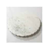 Assiette à vaisselle en marbre naturel blanc Lazy Susan fait à la main 12 "305mm pour Offre Spéciale de forme ronde