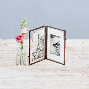 Exclusive Modern Design Two Sided <b>Picture</b> <b>Frame</b> Holder Best Export Quality Antique Finished Latest Design <b>Clear</b> Glass for Home - Product Image 1