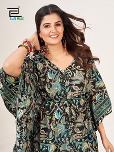 Caftán de Crepé Francés Pesado y Lujoso con Cintura Ajustable, Elegante y Cómodo para Eventos Formales y Fiestas - Product Image 3