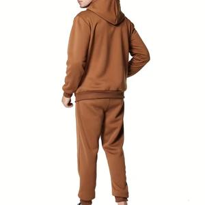 Ensemble de survêtement unisexe basique 100% coton coupe-vent à séchage rapide et léger, sweat-shirt + pantalon pour les marques de fitness en gros - Product Image 3