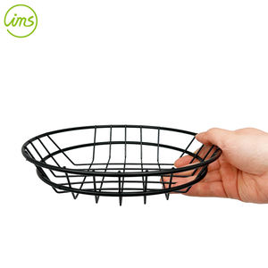 Panier à fruits rond en fil de fer noir, panier organisateur de comptoir en fil de fer revêtu - Product Image 6