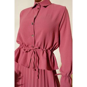 Conjunto Camisa Falda Plisada Rosa Polvoriento - Product Image 2