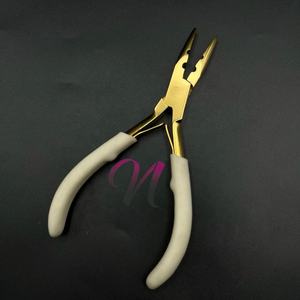 Herramientas de extensión de cabello de acero inoxidable sólido personalizado superventas, alicates de dos agujeros chapados en oro de alta calidad, herramientas de extensión de cabello - Product Image 3