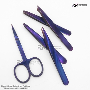 Pinzas para Cejas con Punta Inclinada de Plasma Morado, Acero Inoxidable, Empaque Personalizado, Nuevo Estilo, Gran Demanda - Product Image 3