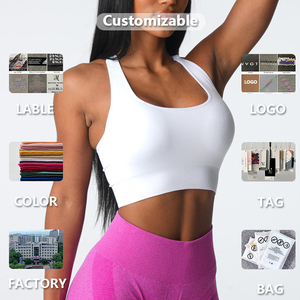 Custom logo Open Back Support Thrive Womens Backless Gym Yoga Bra Custom Cotton Sport Seamless Hot Sports Bra Corset Top Fitness - Product Image 4
