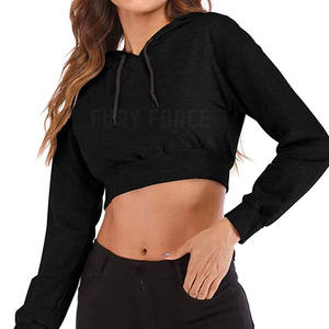 Uso al aire libre superventas mujeres Crop Top sudaderas con capucha ropa de moda mujeres duraderas Crop Top sudaderas con capucha - Product Image 3