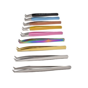 Pince à épiler d'extension de cils dorée en acier inoxydable de haute qualité - Product Image 1