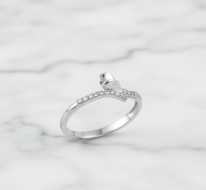 Anillo de Compromiso de Plata de Ley 925 para Mujer, Diseño de Capullo de Flor, Circonita Blanca, Estilo Clásico, Opciones de Chapado en Oro Rosa/Oro - Product Image 6