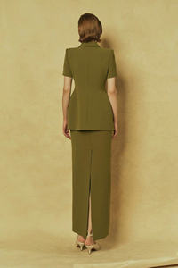 ODM Services Made Vietnam Dames Élégant Style Décontracté Olive Grace Colonne Jupe Élégante Jupe Crayon Volants Empire pour le Printemps - Product Image 5