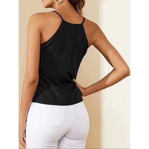 Blusa de Tirantes para Mujer con Detalle de Escote Abierto en la Parte Delantera, Color Sandy, 35452 - Negro - Product Image 3