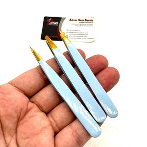 Ensemble de 3 pinces à épiler en acier inoxydable, pointues et carrées, impression de logo personnalisée, service OEM pour le façonnage des sourcils et des poils - Product Image 4