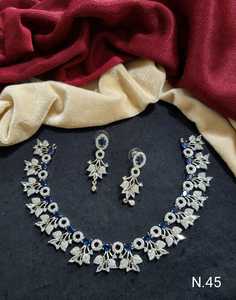 Fashion <strong>American</strong> <strong>Diamond</strong> Necklace Oval Design Necklace Set Leaf and Earrings Sets Bridal Wedding <strong>Jewelry</strong> for Brides Party Gifts - Product Image 3