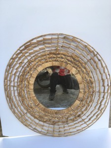 Grand miroir en jacinthe d'eau vintage écologique et de luxe moderne décoration murale avec cadre en rotin Amazon décoration intérieure Vietnam FBA - Product Image 6