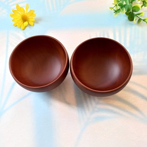 ชามข้าวทำจากไม้สีน้ำตาลสีแดงชามทรงกลมสำหรับเด็กและทารกใช้สำหรับสลัดข้าวมิโซะซุปผลไม้ - Product Image 2