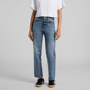 Jeans de Mujer de Cintura Alta, Corte Recto, Ajuste Regular, Mezclilla Resistente, Estilo Hip Hop para un Look Casual y Urbano - Product Image 5