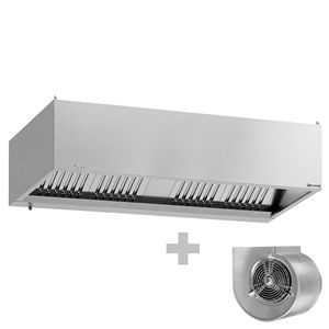 Hotte aspirante murale professionnelle GGM Gastro avec moteur 2000 mm, contrôleur de vitesse, filtres à déflecteurs et éclairage LED, modèle KLR209M - Product Image 1