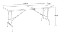 Table pliante d'extérieur carrée de 6 pieds, table de fête, table pliante en plastique, vente chaude