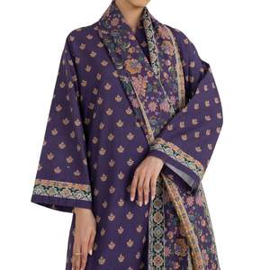 Traje de Tres Piezas de Organza para Mujer, Shalwar Kameez Bordado, Vestido Étnico de Lujo para Fiesta con Interior y Pantalón de Seda - Product Image 4