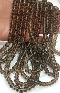 Cuentas de piedras preciosas de 8mm de cuarzo ahumado natural Rondelle lisas, vendidas por hebra, 8 pulgadas de largo, cuentas para hacer joyas de gran calidad - Product Image 2