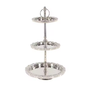 3 <b>tier</b> <b>cake</b> <b>stand</b> with intricate cutwork and handcrafted details perfect for vintage event decor by Decor impex - Product Image 1