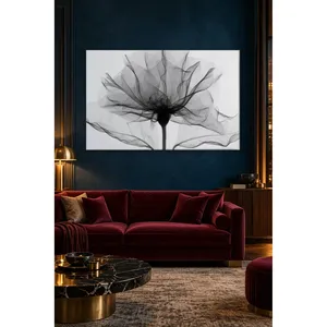 Impression sur toile Fida, feuille et fleur translucides noires et blanches - Product Image 2