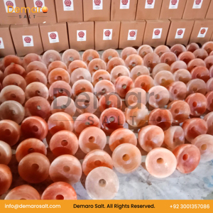 โคมไฟเกลือหิมาลัยธรรมชาติสำหรับทำอากาศบริสุทธิ์ชามเกลือคริสตัลสีชมพูทรงลูกบอลโยคะทำด้วยมือชามไฟ - Product Image 5