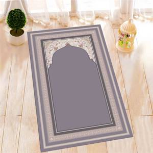 Alfombra de Oración Morada: Alfombra Islámica Musulmana para Mezquita, Lavable a Máquina, Alfombra Estampada, Alfombra Delgada No Tejida - Product Image 3