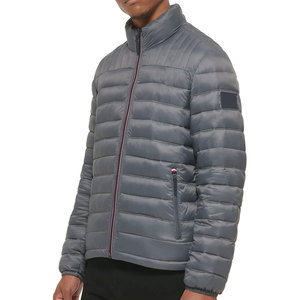 Wholesale Men's <b>Winter</b> Puffer <b>Jacket</b> Denim Fabric <b>Waterproof</b> Windproof Breathable Eco-Friendly Vintage Style Stand Custom Front - Product Image 6