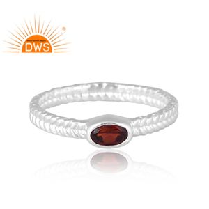 Nuevo diseño de patrón, anillo de piedras preciosas de granate Natural de plata esterlina, joyería de diseño personalizado para mujer, regalo para ella - Product Image 3