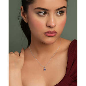 Chaîne pendentif Romina en argent plaqué or 18 carats et platine, ornée de zircon, diamant et perle, tendance, forme goutte d'eau et fleur, pour mariage et fiançailles - Product Image 3