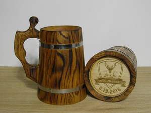 Chope à bière en bois massif faite à la main |   Fabricant en gros |   Prix d'usine - Product Image 2